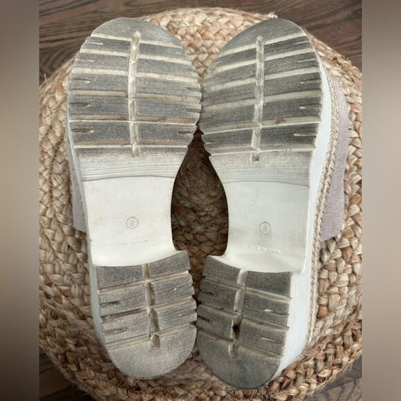 Aquatalia Whitney Platform Slides Stone Suede Jute Rubber Size 9 - Picture 7 of 10